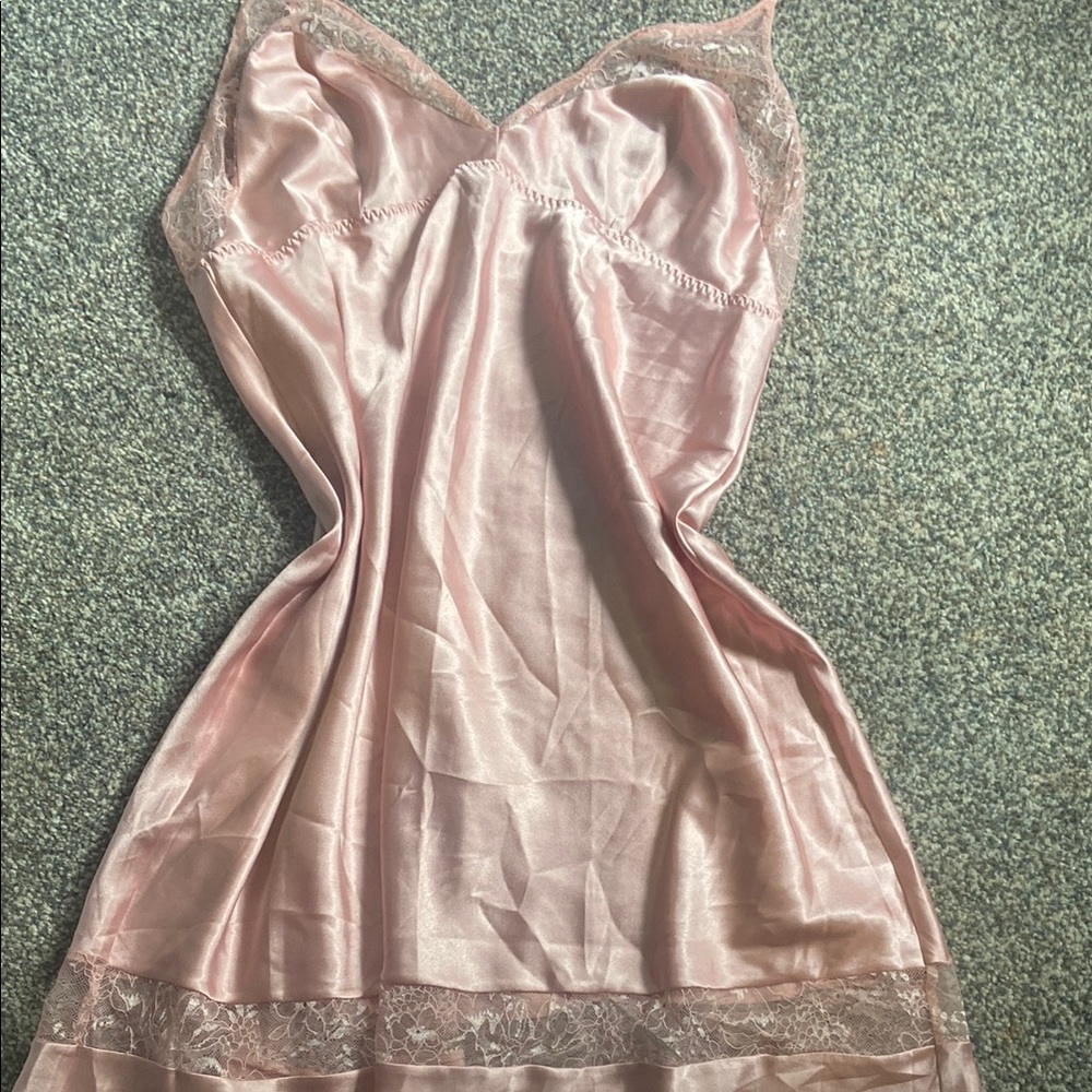 Elegant Pink Lace Trim Slip